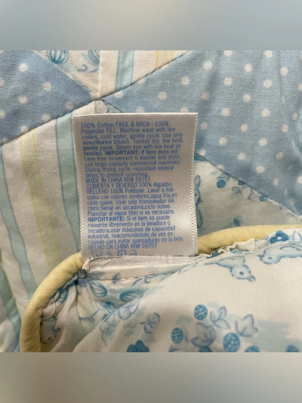 VTG Martha Stewart Everyday Baby RARE Bunny Chicks Floral Quilted Crib Blanket
